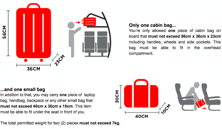 air arabia cabin baggage size